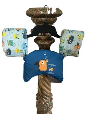 Puddle Jumper Kids Swim Float Vest Arm Bands Monster Blue Safety Float 33-55 lbs